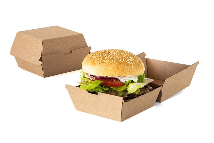 Χάρτινα Kraft Σκεύη Φαγητού FSC® Dura- Single burger Box(10,5X10,5X8,5)-60 τμχ