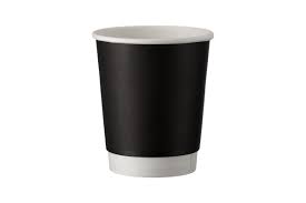 Xάρτινα Ποτήρια Διπλού Τοιχώματος 8oz Matte Mαύρα-25 τμχ